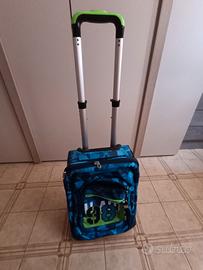 Zaino Scuola Trolley Seven Mimetico Blu e Verde