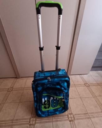 Zaino Scuola Trolley Seven Mimetico Blu e Verde