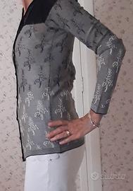 Cardigan elegante grigio/nero tg S -  Nina Couture