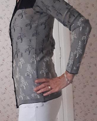Cardigan elegante grigio/nero tg S -  Nina Couture