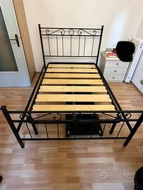 Letto 1 piazza e 1/2, struttura, materasso e rete