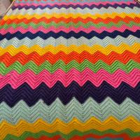 Coperta uncinetto lana della nonna multicolore