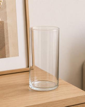 Vaso cilindrico in vetro trasparente