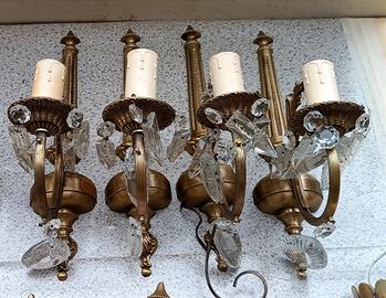 Set 4 Applique Vintage anni 60/70 - Ottone e Crist