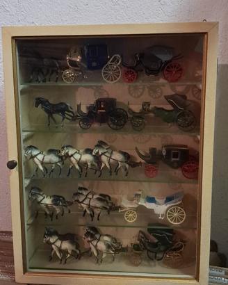 vetrinetta vintage con carrozze e cavalli