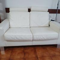 divano 2 posti vera pelle bianca dondi