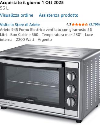 Forno Elettrico Ariete Bon Cuisine 560 (56L) - Com