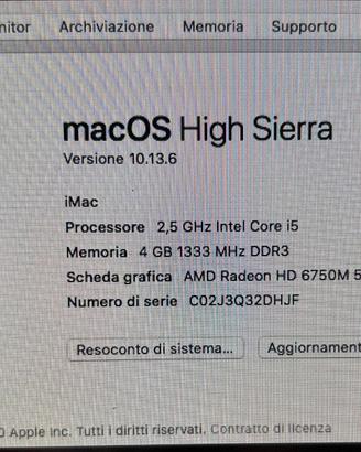 iMac (21.5 pollici, Metà 2011)