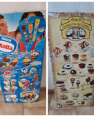 2 tabelle grandi in alluminio gelati