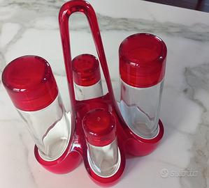 Set bicolore,Guzzini  olio/aceto,sale/pepe