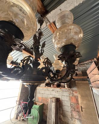 Lampadario vintage in ottone.
