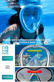 4 Maschera subacquea viso integrale snorkeling