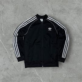 Felpa Adidas nera con zip - Uomo