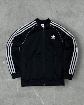 Felpa Adidas nera con zip - Uomo