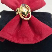 anello serpente in argento 925 placcato oro 18 kt 