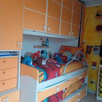 cameretta a castello arancione bambini 