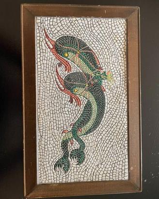 Pannello in legno con mosaico