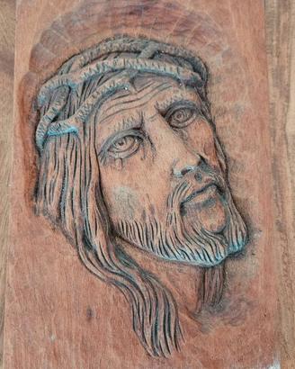 Quadro scultura in legno intagliato