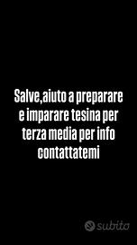 Aiuto per tesina terza media