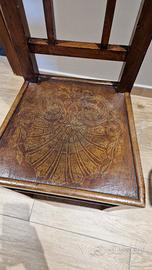 Sedia vintage in legno - seduta decorata