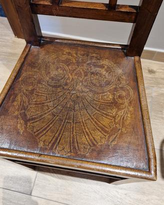 Sedia vintage in legno - seduta decorata