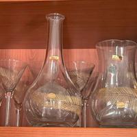 set bicchieri con brocca e caraffa lavorato a mano