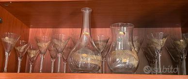 set bicchieri con brocca e caraffa lavorato a mano