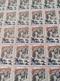 foglio 50 francobolli centenario del cinema
