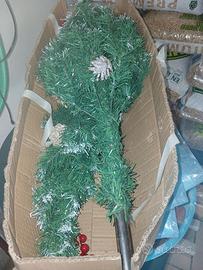 albero artificiale innevato 120cm 200rami con bac 