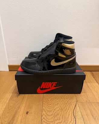Jordan 1 high Black Metallic Gold US 8 EU 41 nuove