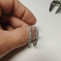 orecchini a cerchio oro bianco e Acquamarine