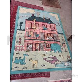 TAPPETO GIOCO BIMBI VERDE STILE VINTAGE MOLTO GRAN