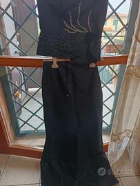 abito da sera lungo sottotono