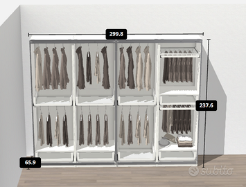 Armadio Ikea PAX 4 ante scorrevoli cm 300 x 236