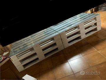 Mobile pallet epal 240 x 80 piano vetro fumè