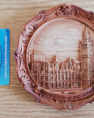 Piatto in legno Palazzo Westminster +Torre Big Ben