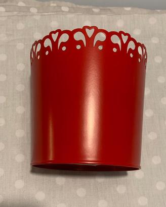 Vaso rosso in metallo Natale