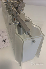 Lampadario a soffitto vetro e acciao Perenz