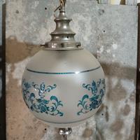 lampadario con boccia in vetro