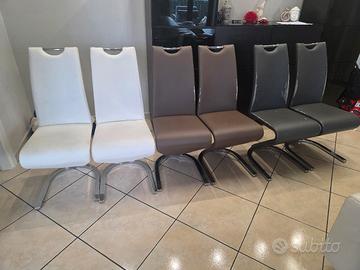 Set di 6 Sedie Moderne in Ecopelle 3 colori
