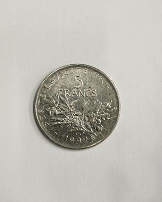 Monete da collezione - 5 Franchi Fr 1992 - La seme