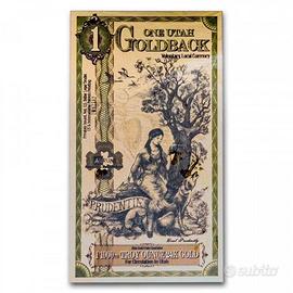 1 Utah Goldback Banconota Oro, 1/1000 oz