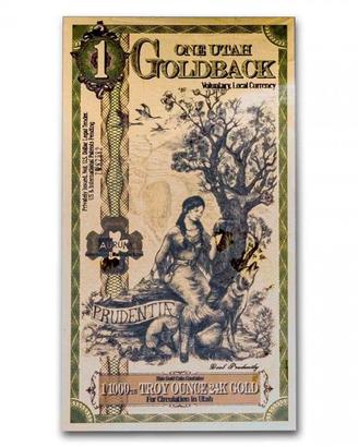1 Utah Goldback Banconota Oro, 1/1000 oz