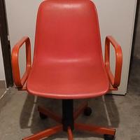 SEDIA GIREVOLE ROSSA   VINTAGE DI DESIGN 