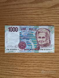 Banconota Mille 1000 Lire Montessori