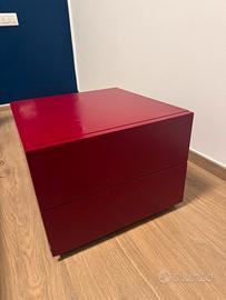 Coppia di comodini moderni – bianco e rosso