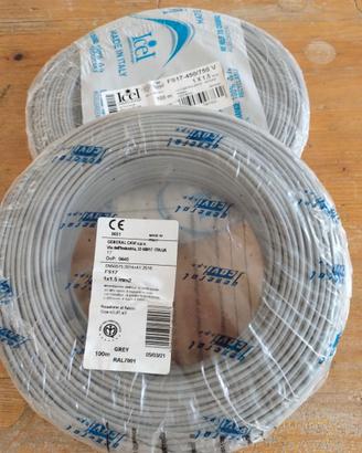 Cordina elettrica unipolare 1 x1,5 grigio