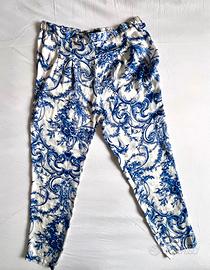 Pantaloni Zara fantasia blu toile‑de‑jouy