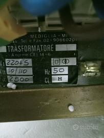 Trasformatore bilanciato 110 V x 2 = 220V  2.5 kW