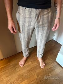 Pantalone da uomo beige a righe Outfit Italy tg 44
